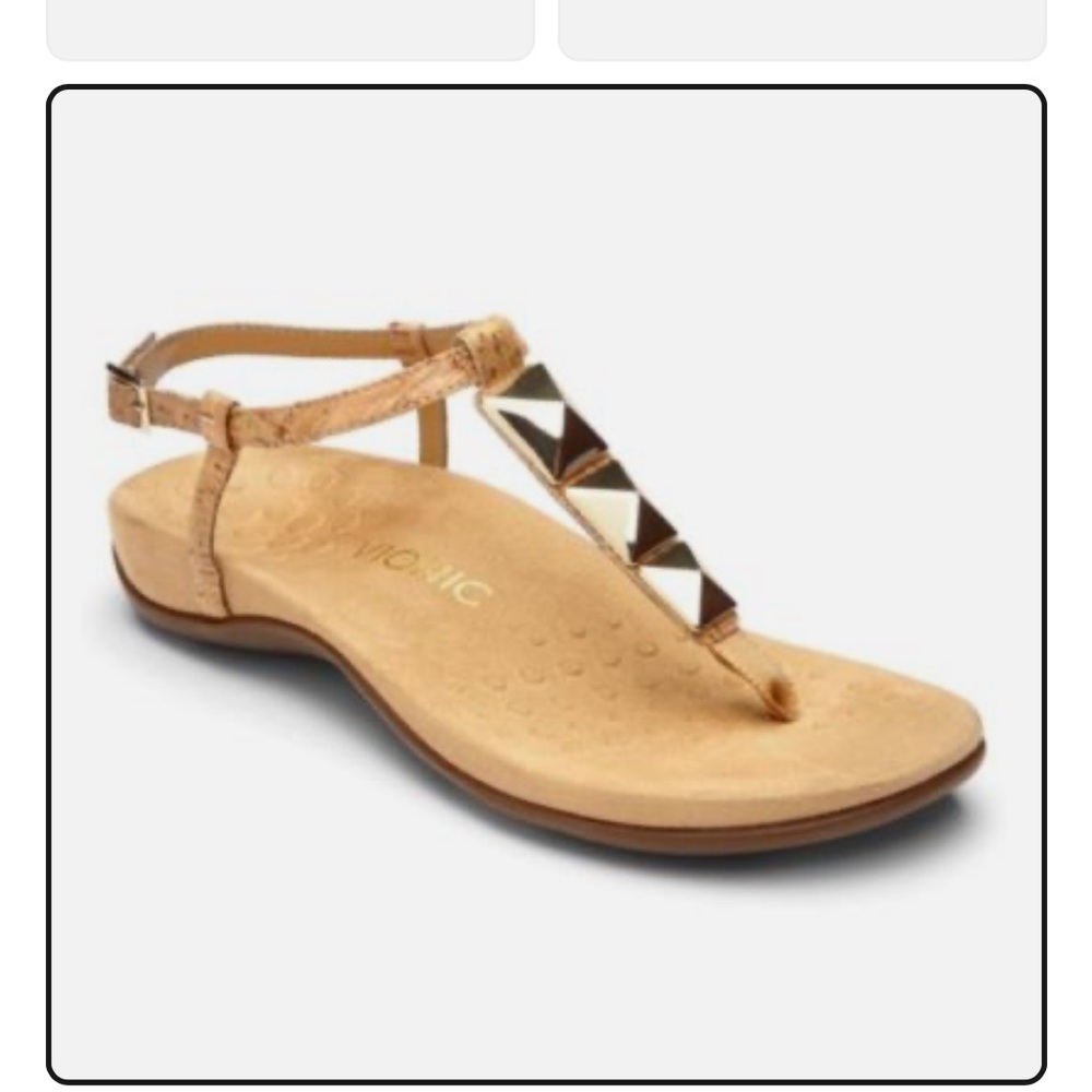 NWOT VIONIC 'Rest Nala'  Leather Sandals w/Embellishments NEW Retail $99 SZ 8